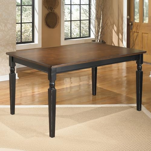 Signature Design by Ashley Owingsville Rustic Farmhouse Dining Room Table, Black & Brown