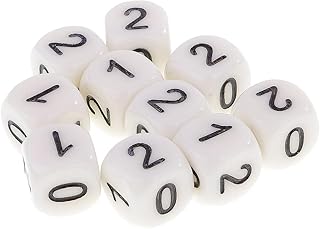 Fancyes 10PCS D6 Numeric 0 1 2 and Mathematics Game