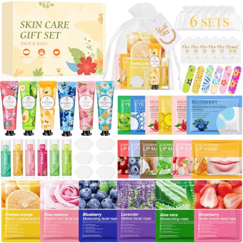 54 PCS Skincare Set Pamper Gifts for Women Includes Face Masks Hand Cream