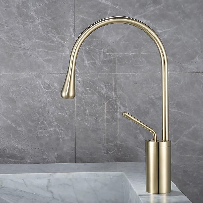 Robinet d'évier noir chaud et froid en laiton pour cuisine et douche