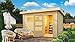Chillroi® Karibu Saunahaus Helmi Gartensauna Outdoor Dampfkabine naturbelassen/terragrau optional mit Saunaofen (Terragrau mit 9KW Bio-Kombiofen)