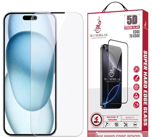 Dl3 Mobilak Tempered Glass Screen Protector for iPhone 15 6.1 - 9H Hardness, Anti-Scratch, Case Friendly