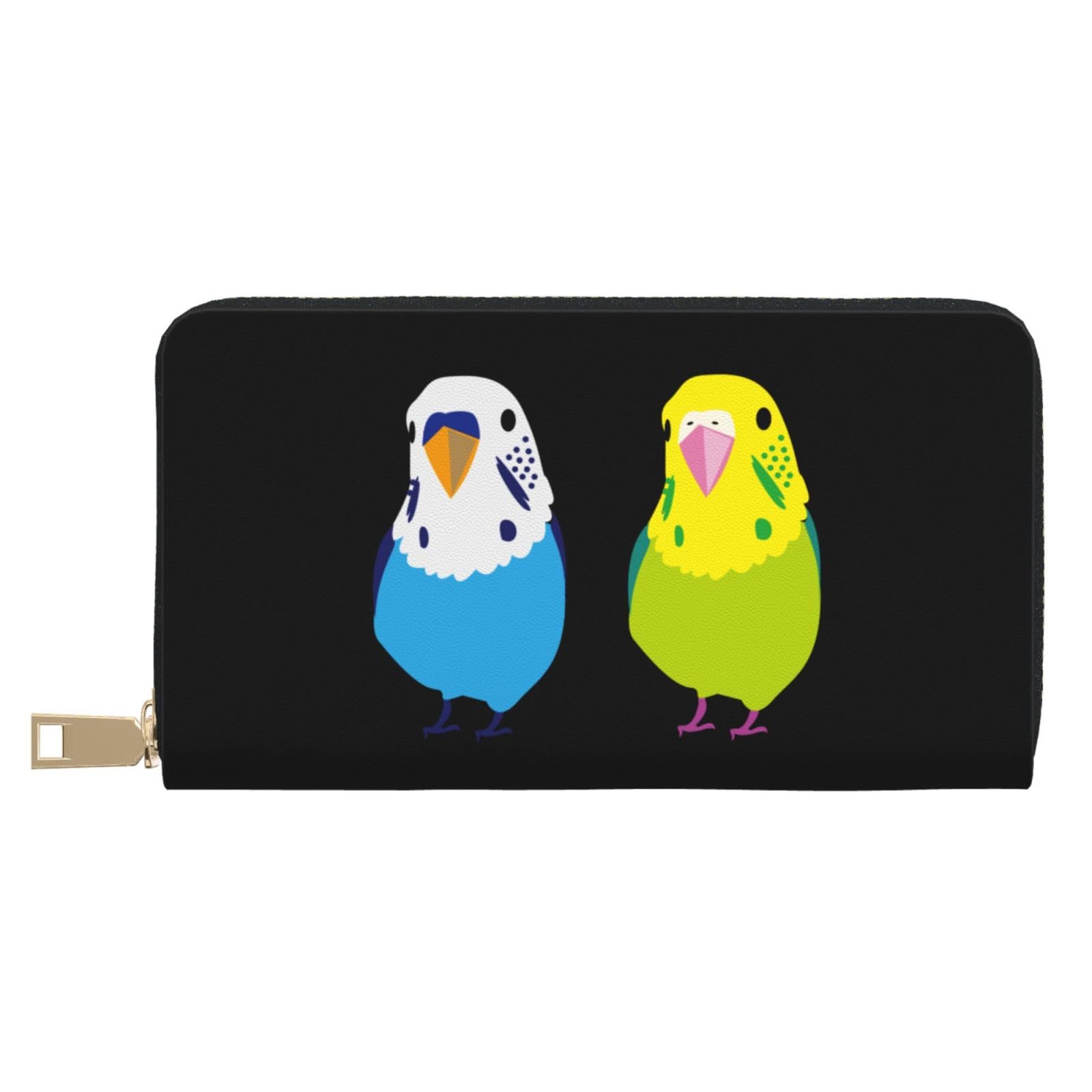 Amazon.co.jp: 財布 セキセイインコ 二匹 鳥柄 長財布 レザー なが