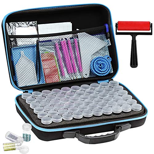 Diamond Painting Storage Containers,60 Slots Diamond Storage Box with Tools,Diamond Painting Accessories kit,Portable Bead Storage Container.(Blue) Diamond Painting Storage Containers,60 Slots Diamond Storage Box with Tools,Diamond Painting Accessories kit,Portable Bead Storage Container.(Blue)