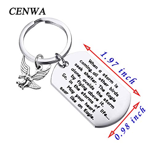 Image of CENWA Eagle Keychain Motivational Encouragement Gift May Your Heart Soar Like an Eagle Inspirational Gifts for Best Friend
