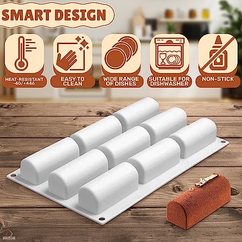 White Silicone Roll Non-Stick Mould Log Delicate Chocolate Desserts Twinkie Tea-time Cake Polvoron F