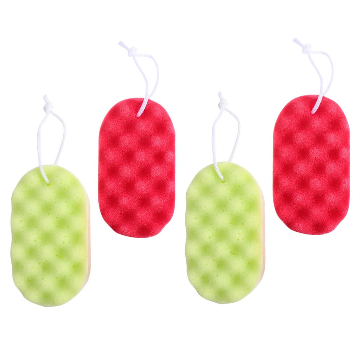 MAGICLULU 4 Piezas De Esponja De Baño Depurador De Baño Depurador Corporal Portátil Bola De Baño Para Adultos Cordón Esponja De Baño Cómoda Esponja Para Adultos Accesorio Para