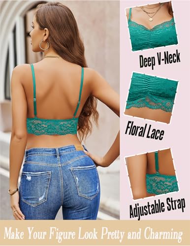 Image of Avidlove Lace Bralette for Women V Neck Cami Tank Y2k Camisoles Adjustable Spaghetti Strap Crop Top Non Padded