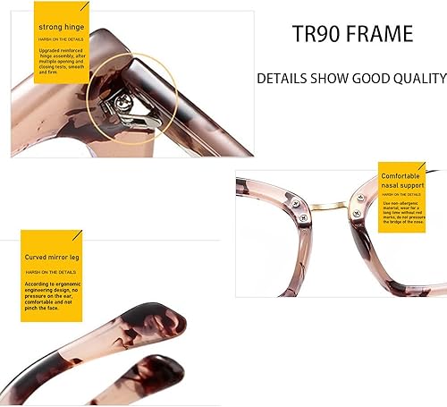 Miniatura 4 de ICARA Paquete de 3 lentes de lectura con bloqueo de luz azul, lectores de bisagra de resorte para mujeres y hombres, lentes de lectura de ojo de gato