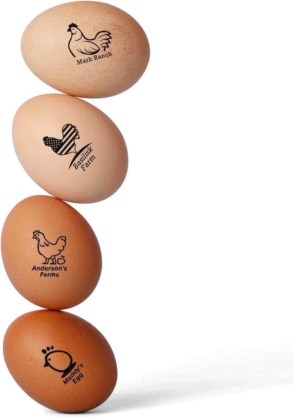 tiwkabm Egg Stamps for Fresh Eggs, Custom Stmap, Personalize Your Eggs with Wood Stamp, Stamper, Fun & Unique Designs Personalized, Two Handle Options