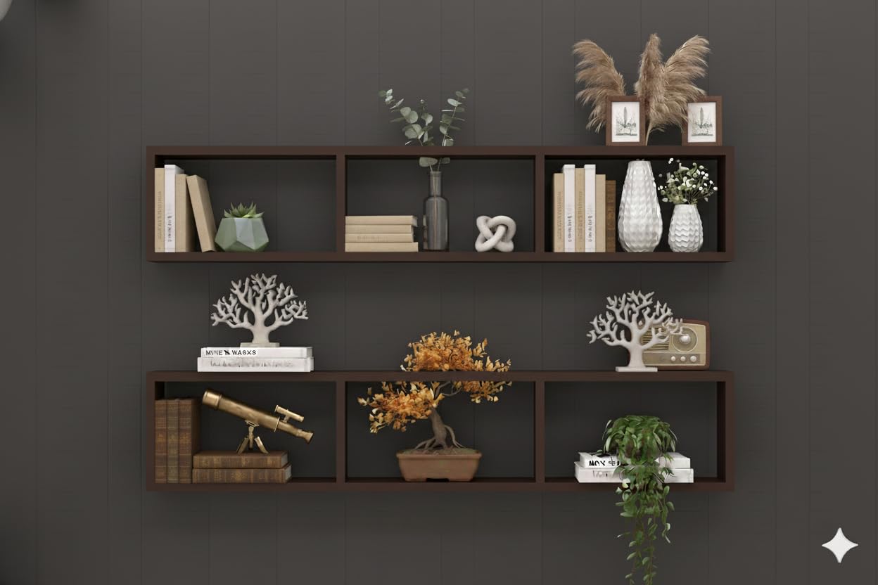 Multipurpose Brown Engineered Wood Shelf-image-41