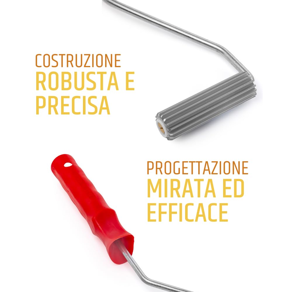 PENNELLIFICIO 2000 | Rullo Piccolo Frangibolle Professionale con Stella in Alluminio, Elimina Bolle, Lunghezza 7 cm, Diametro 20 mm e Altezza Denti 3 mm - Made in Italy
