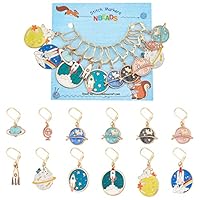 NBEADS Lot De 8 Marqueurs De Point En Forme De Chat En Alliage émaillé Avec Fermoirs Mousquetons Pour Tricot, Tissage, Accessoires De Couture, Matelassage, Fabrication De Bijoux