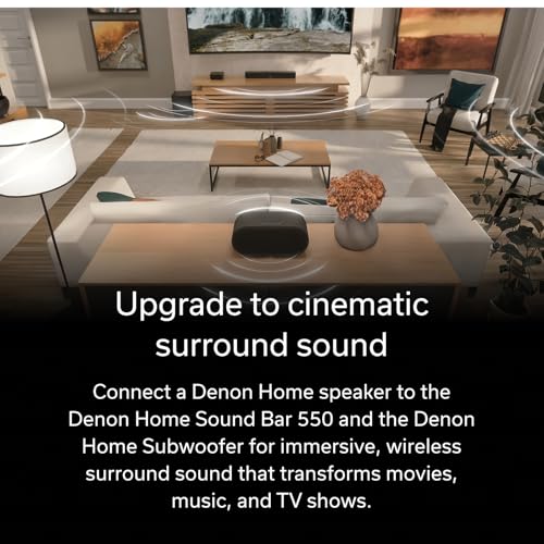 Denon Home 600 Home Speaker, Wireless Speaker with 8-Driver Array & 3D Dolby Atmos Music, HEOS Built-in Multiroom Control, Wi-Wi, Bluetooth, Home Audio Device, AirPlay 2, Charcoal by Denon - Image 6