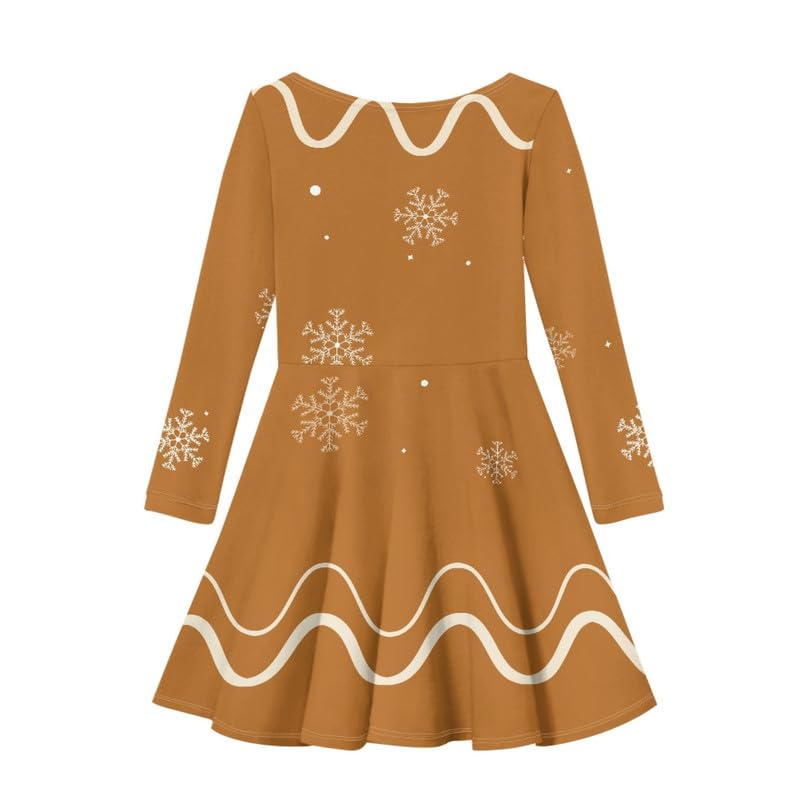 Spring/Autumn/Winter Girls' Long Sleeve Round Neck Loose Dresses Age 4-16 Years Casual A-Line Dress3