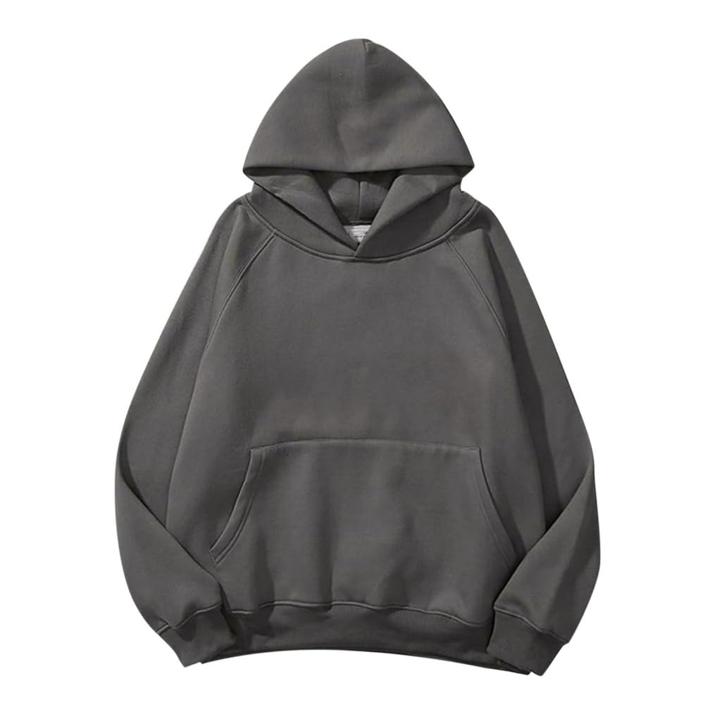 Generisch Bluza z kapturem dla kobiet, w stylu vintage, 420 g, bluza z kapturem, dla par, sweter polarowy z okrągłym dekoltem, sweter vintage