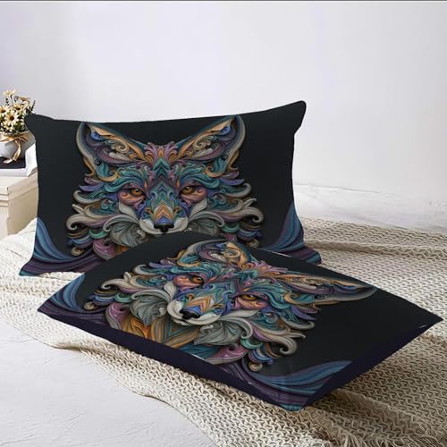 Housse de couette 220x240 renard quilling en microfibre chic - 6