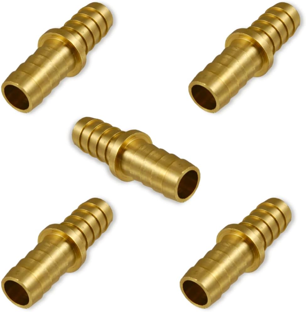 3/8" Brass Hose Mender Barb Union/Connector Fitting | 178-0606C (5-PACK)