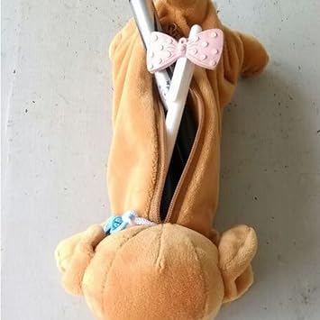 Simulation Cute Dogs Pencil Case Soft Plush School Stationery Pen Bag Gift for Girl Boy Students