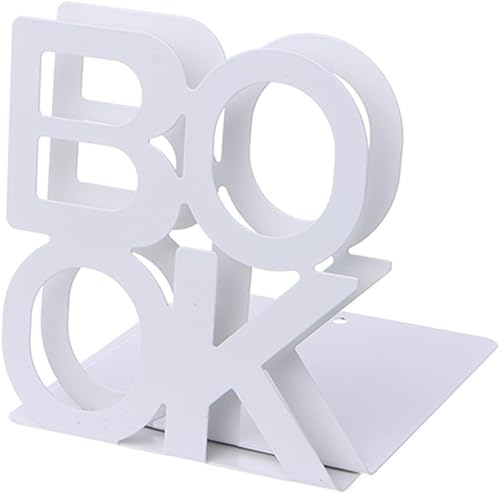 Tegongse - Sujetalibros de metal con forma de alfabeto 2 unidades antideslizante para libros películas CDs videojuegos