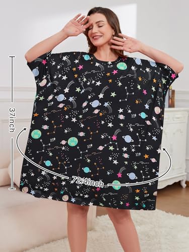 Image of CRIPOM Plus Size Moo Moos for Women Oversized Sleep Shirts for Women Oversized Nightgown with Pocket Fit S-5XL