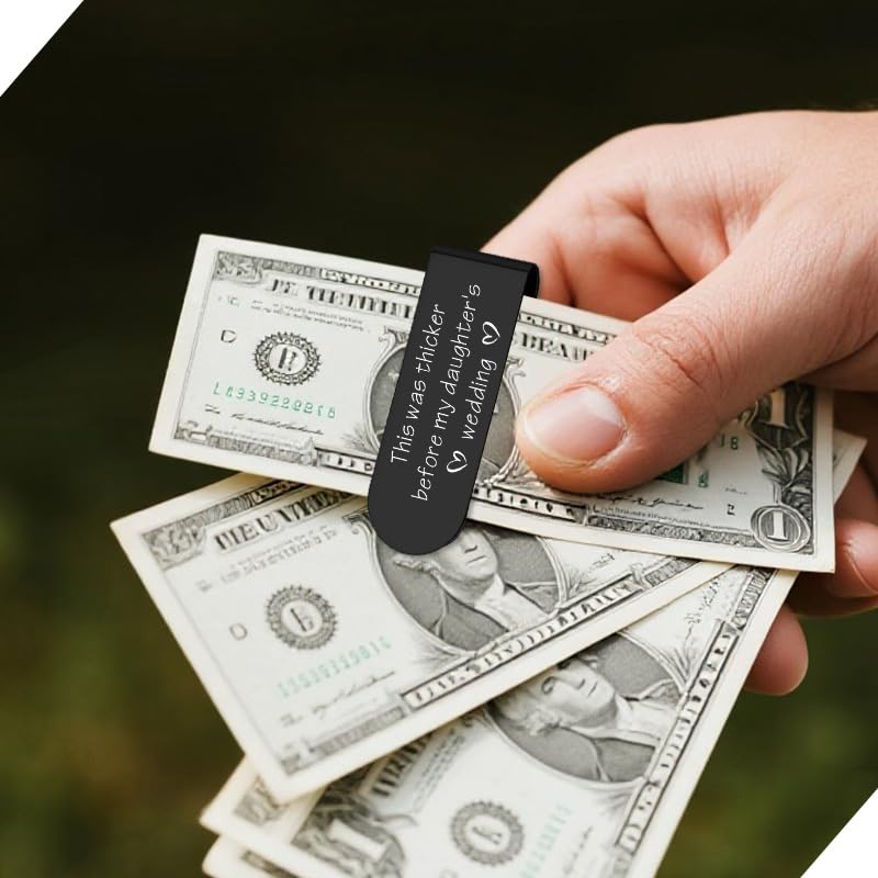 Father of The Bride Wedding Gifts from Bride, Engraved Money Clip for Men Dad Daddy Father of Bride Wedding Day Gift for Men Dad Father in Law Stainless Steel Cash Clip for Money Clips for Cash3