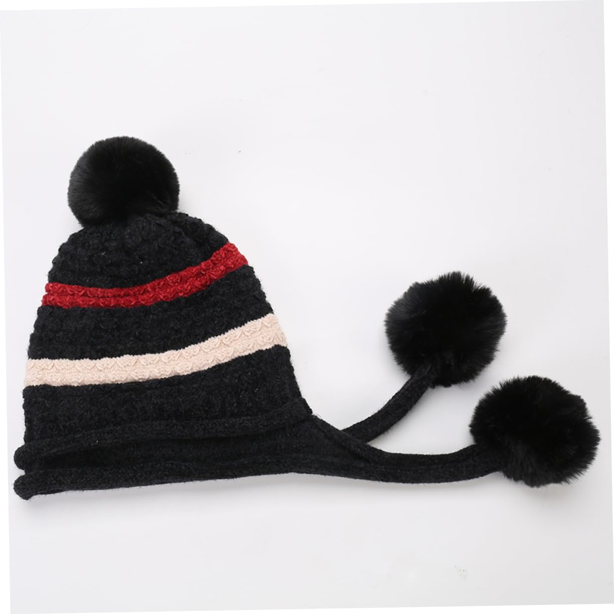 3 Stück Gestrickte Wollmütze Jungen Mütze Mädchen n n Damen n Und n Damen Strick Strick Mit Ohrenklappen Warme Beanie Bommel Weiche
