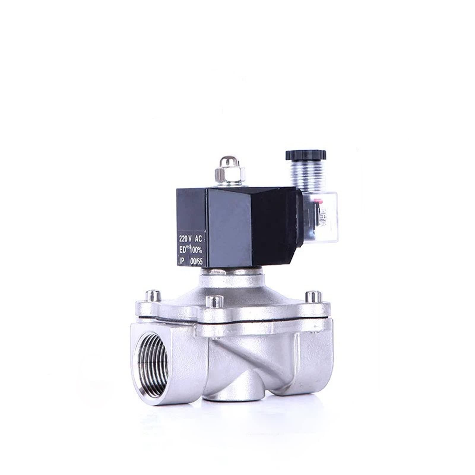 Ieumjnat Bsp-240Vac 1/2" 3/8" 3/4" 1" Normally Closed Solenoid Valve Stainless Steel Ip65 Waterproof 220V 12V 24V 110V Electric(,1 Inch)