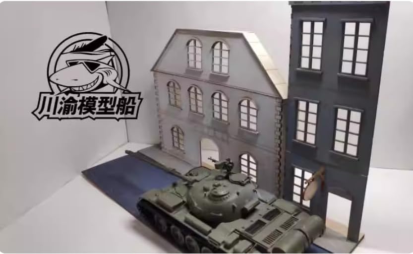 MRY-SFW CY718 1/35 European Urban Street Scenes Diorama DIY Wooden Assembly Model Upgrade Kit