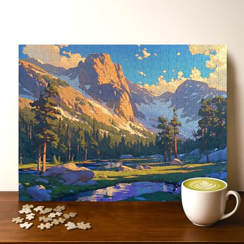 Rocky Mountain National Park Colorado Location Jigsaw Puzzle - 500 Pieces Wooden Puzzle for Adults, Wall Art Gift, Finished Size: 20 x 15 Inch