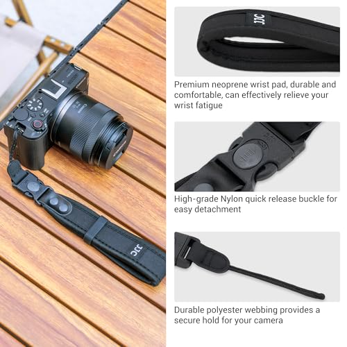 Image of JJC Camera Hand Strap Wrist Strap for Canon EOS R50 Nikon Z6 II Z7 II Z50 | Updated Soft Strap for Sony A6000 A6100 A6300 A6400 A6500 A6600 A6700 A7RVI A7RV A7RIV A7V A7IV & More DSLR Mirrorless Camera