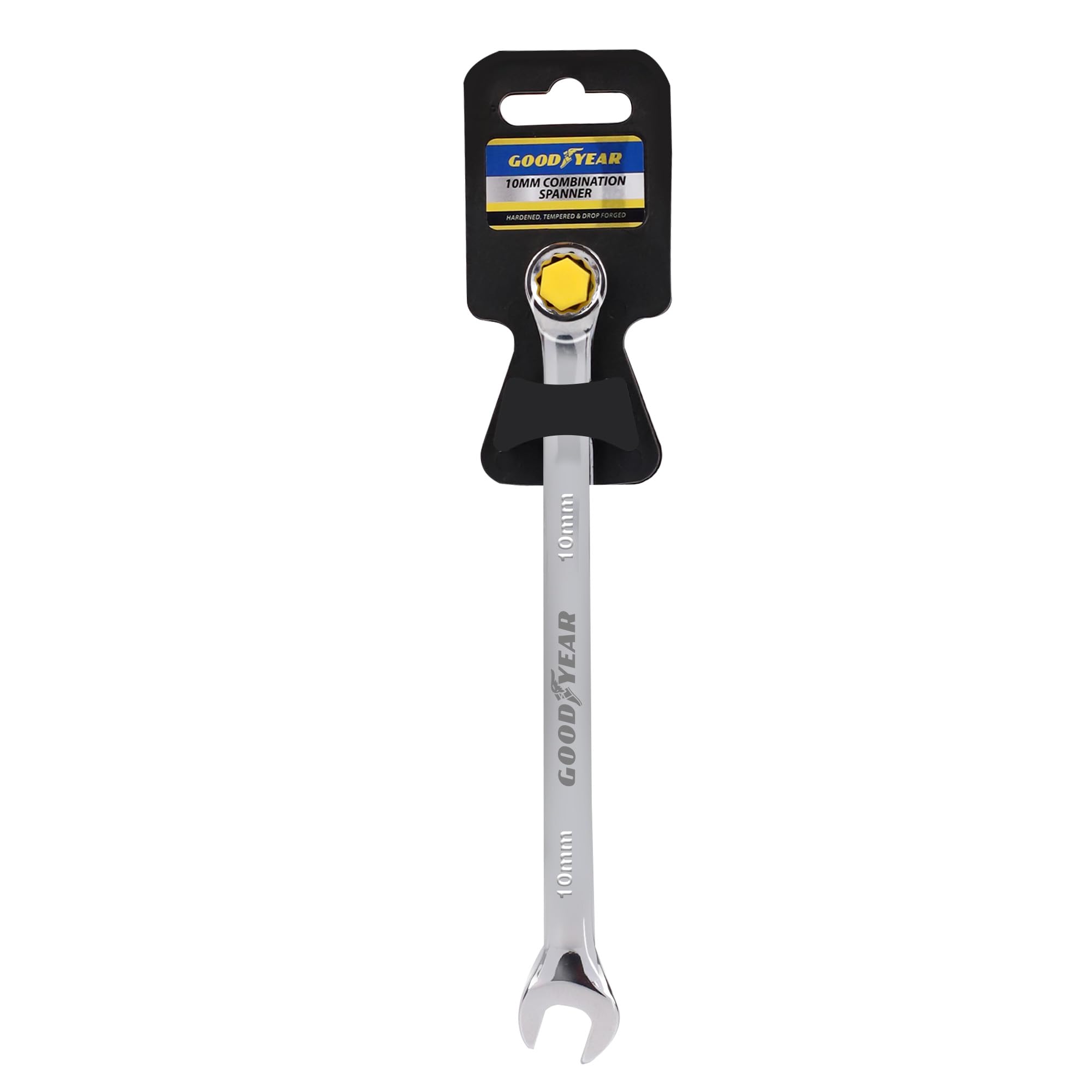 Goodyear 10mm Spanner - Chrome Vanadium Steel| Precision Engineered for Tightening and Loosening Nuts and Bolts| Durable & Corrosion-Resistant Wrench| Essential Hand Tool for Mechanics