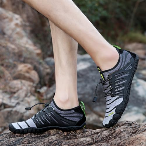 Image of UBFEN Water Shoes for Men Women Quick Dry Swim Aqua Socks | Lightweight Barefoot-style Fit, Rubber Sole, Hiking, Fishing, Kayaking, Beach, Pool, Boating, Diving And Water-to-land Wear