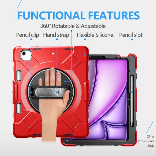 Image of Miesherk STOCK Case for iPad Air 13 Inch M4 2026 / M3 2025 /M2 2024 Red