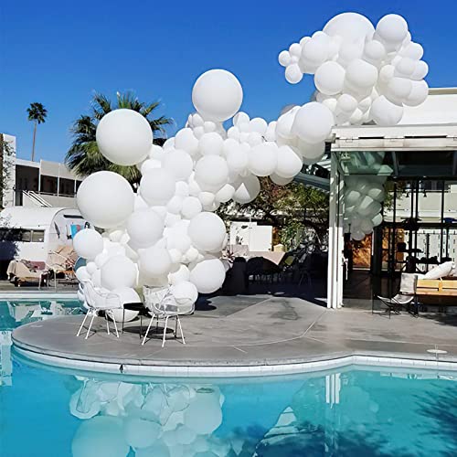 Image of PartyWoo White Balloons 51 pcs 12 Inch Matte White Latex Helium Balloons for Wedding Bridal Graduation Engagement Baby Shower Gender Reveal Easter Anniversary Birthday Party Decorations White-Y13