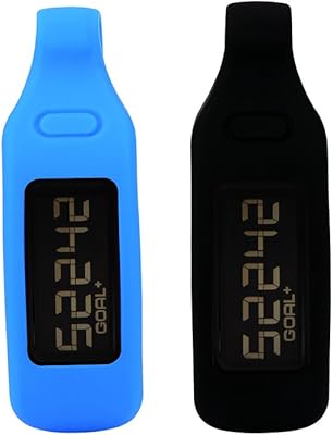 2pcs HYWRDYB Steel Belt Clip Holder Compatible with Garmin Vivofit 1 2,Soft Silicone Rubber Case Clasp Cover for Garmin vivofit 1/2(Tracker Not Included) (BlackBlue)