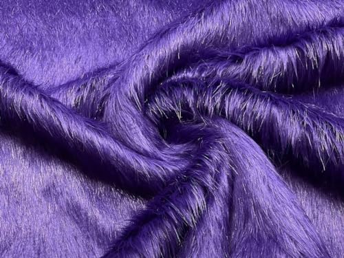 Tissu en fausse fourrure haut de gamme violet grand luxe 1m