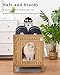 SETVSON Cat Litter Box Enclosure Hidden Litter Box Furniture with Metal Heightened Feet, Rattan Handwoven Cat House with Litter Mat, Hidden Litter Box Furniture for Bedroom Living Room Natural