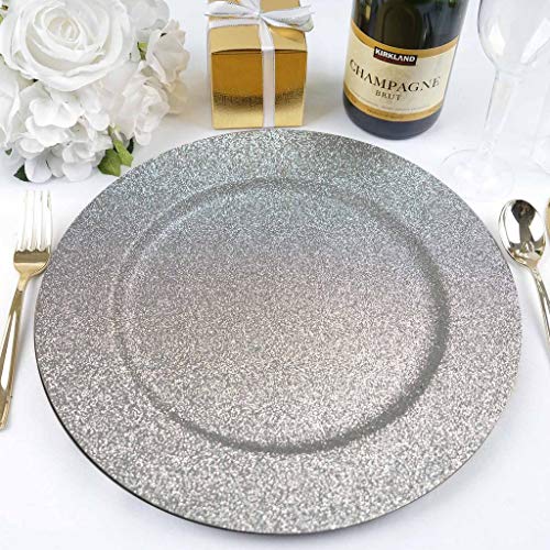 Platos cargadores redondos plata con brillo 13 pulg x6 miniatura 4