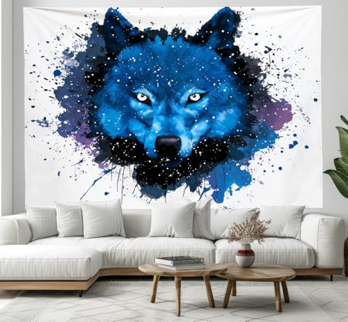 Tapiz pared de lobo espiritual para conectar con la naturaleza y el arte en tu propio hogar