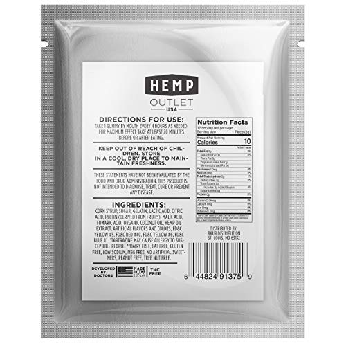 Hemp Outlet Gummy Bears, for Natural Stress and Pain Relief, 240mg, 12 Count - Image 3