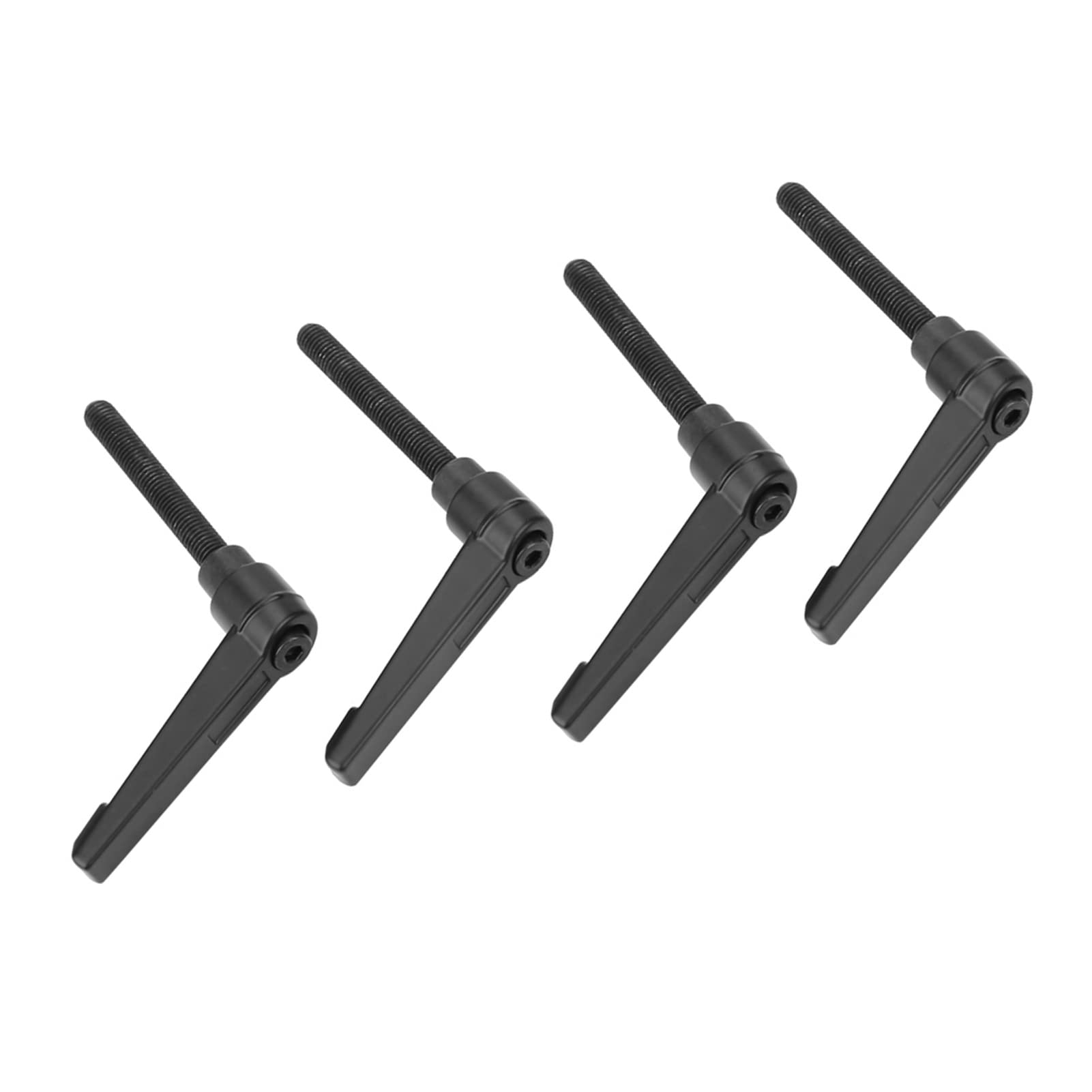 Stainless Steel Adjustable Handle with Limited Lever Angle for Mechanical Parts, 8 pcs Black M6 Thread Handles for Packaging, Woodworking Machines (Screw Length 50MM)