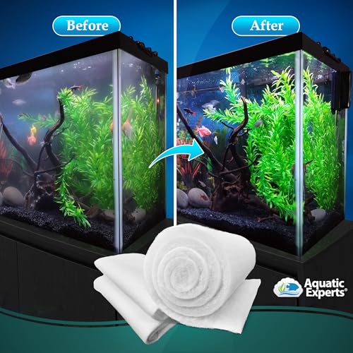 Image of Aquarium Filter Floss for Fish Tank Filters - FilterFirst Aquarium Filter Pad - Media Roll for Crystal Clear Water, Aquatic Experts, 3 /4 inch - 1 inch Thick (12 Inch Wide, Value Pack)