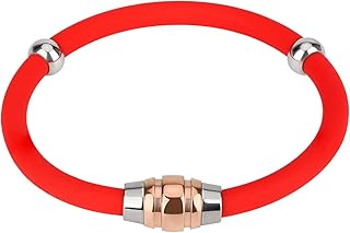 WEITING Pulsera magnética de silicona para hombres y mujeres, color rojo, azul, inalámbrica, antiestática, de iones negativos, de 18 cm, color rosa