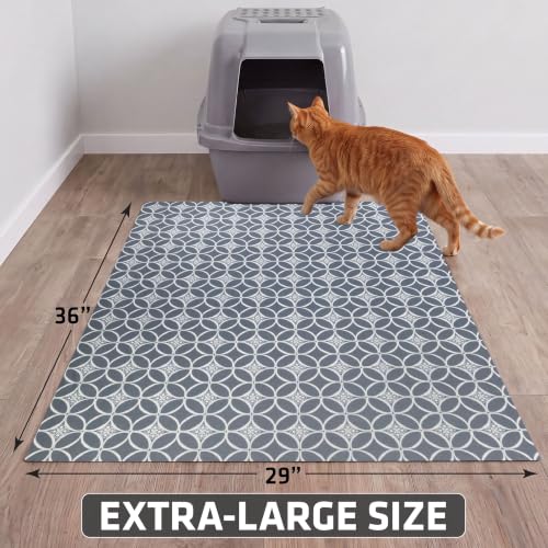 Image of Drymate Cat Litter Box Mat, Litter Trapping Mat, Indigo Grey, 29x36 XL
