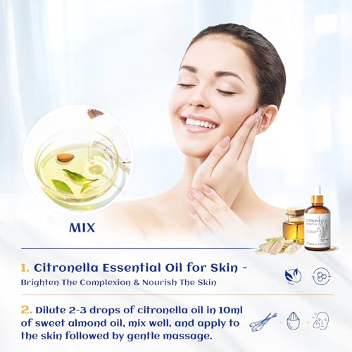 Image of HIQILI 1 Fl Oz Citronella Essential Oil, 100% Pure Undiluted for Aromatherapy Diffuser for Home - 30ML