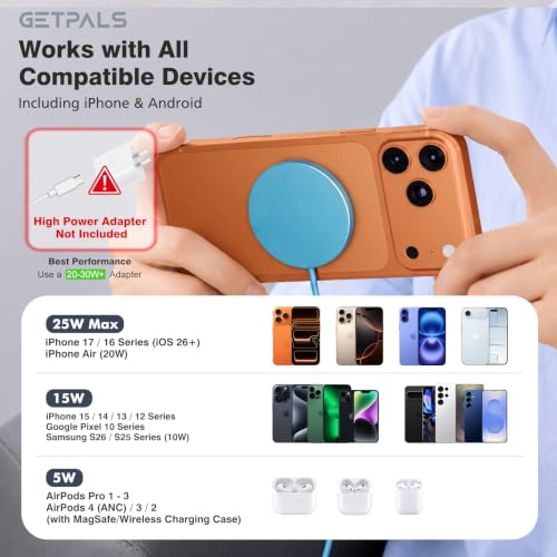 Image of 25W Magnetic Portable Fast Wireless Charging Pad for Apple iPhone Series