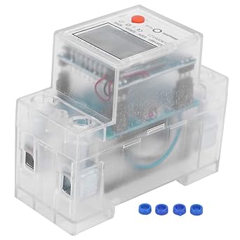 Ketsicart DIN-Rail Electric Meter, Durable Practical Single Phase Electric Meter Convenient with Plastic Rings for Measure The Active Power Consumption for Most People