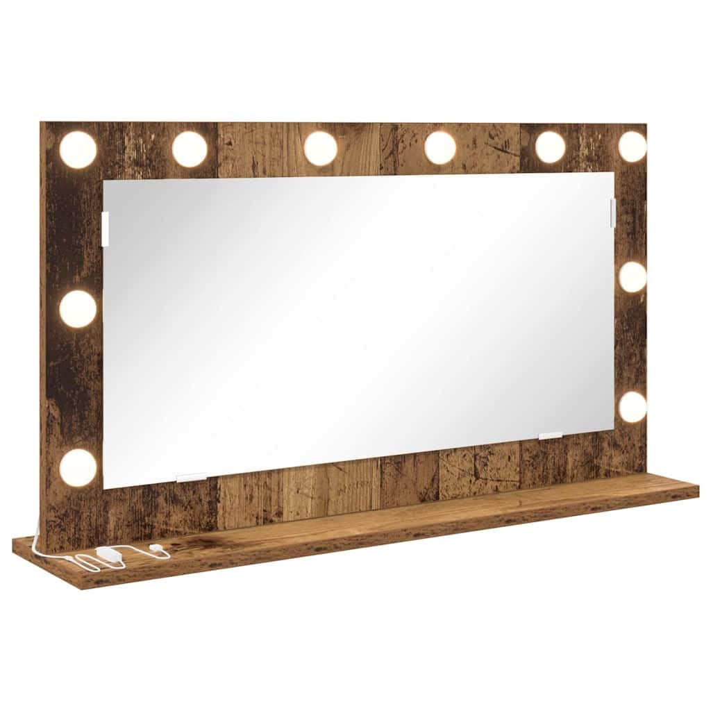 Lustro łazienkowe z oświetleniem LED, z przyłączem USB, prostokątne, do sypialni i łazienki, 80 x 45 x 18 cm
