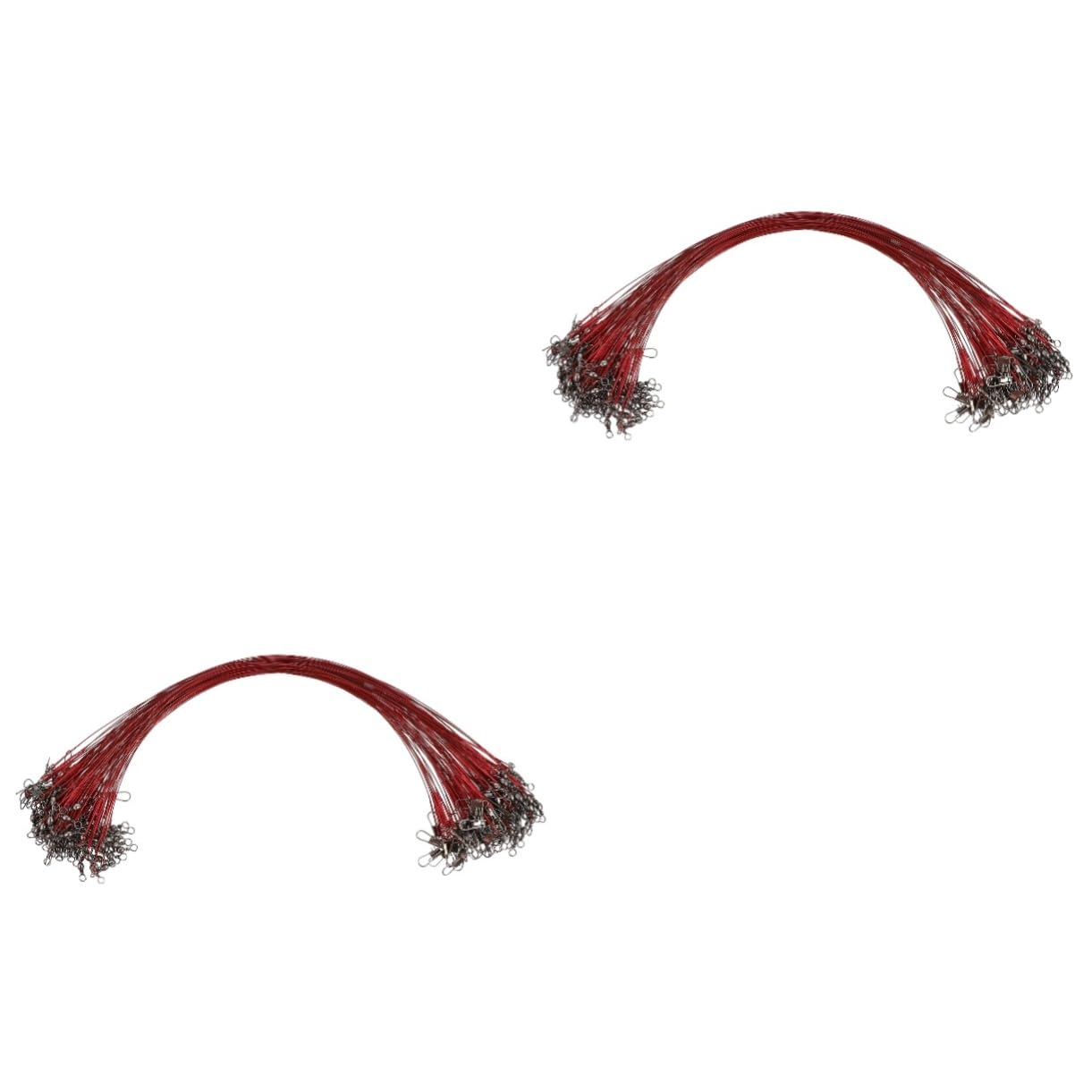 ibasenice 2sets Fishing Rig Gear Tackle with Swivel Snap Fish Wire Leader 100pcs*2